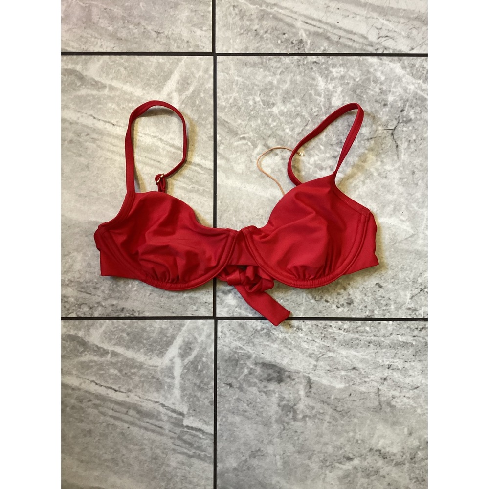 Quince NWOT Red Underwire Tie Back Bikini Top Recycled Polyamide Small ATG001